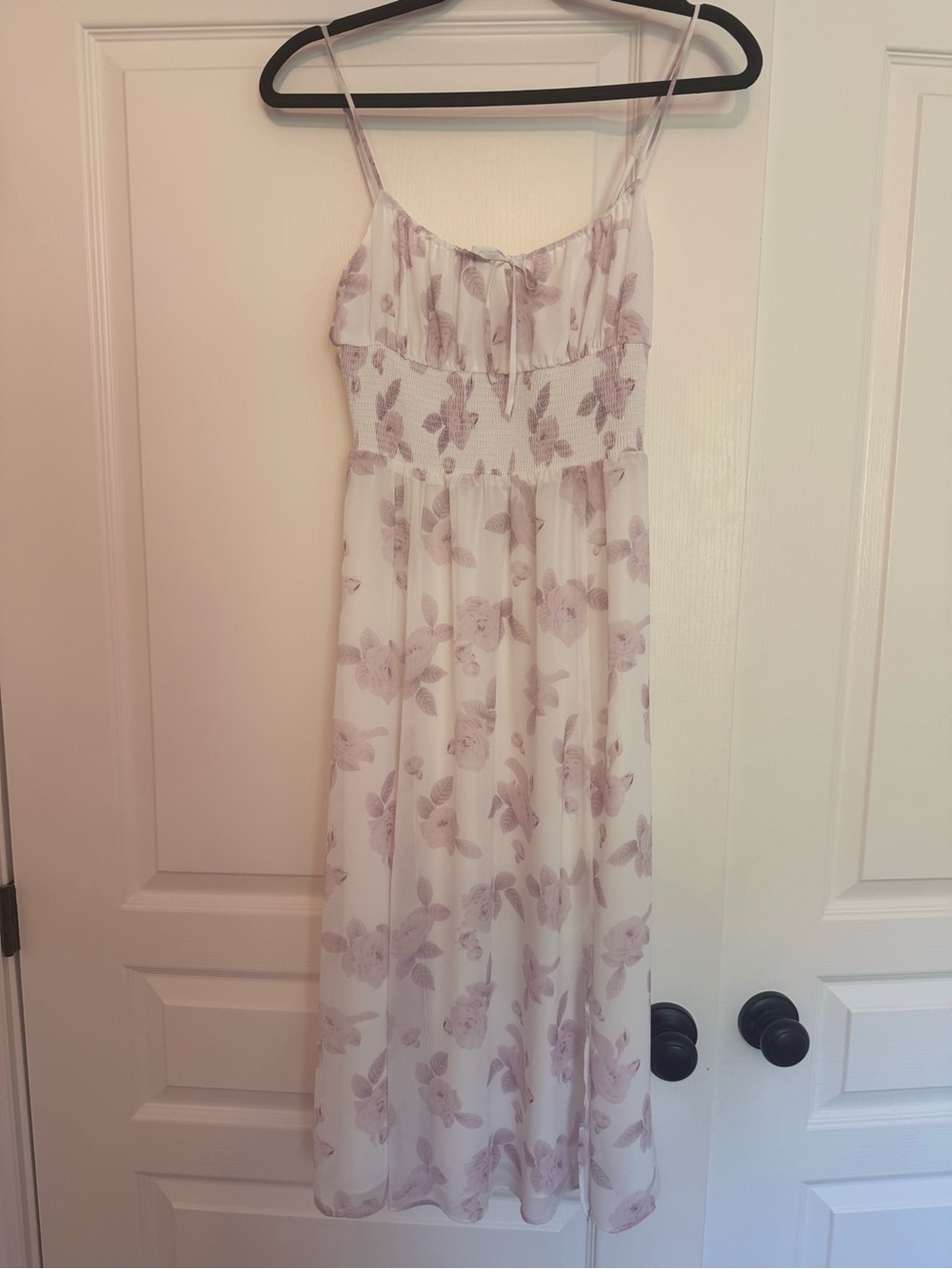 Wilfred White and purple floral Elastic Waist Midi Dress